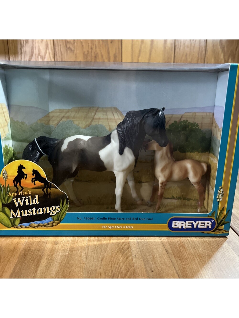 Breyer #750601 Grullo Pinto Mare & Red Dun Foal – Wild Mustangs Series – Retired